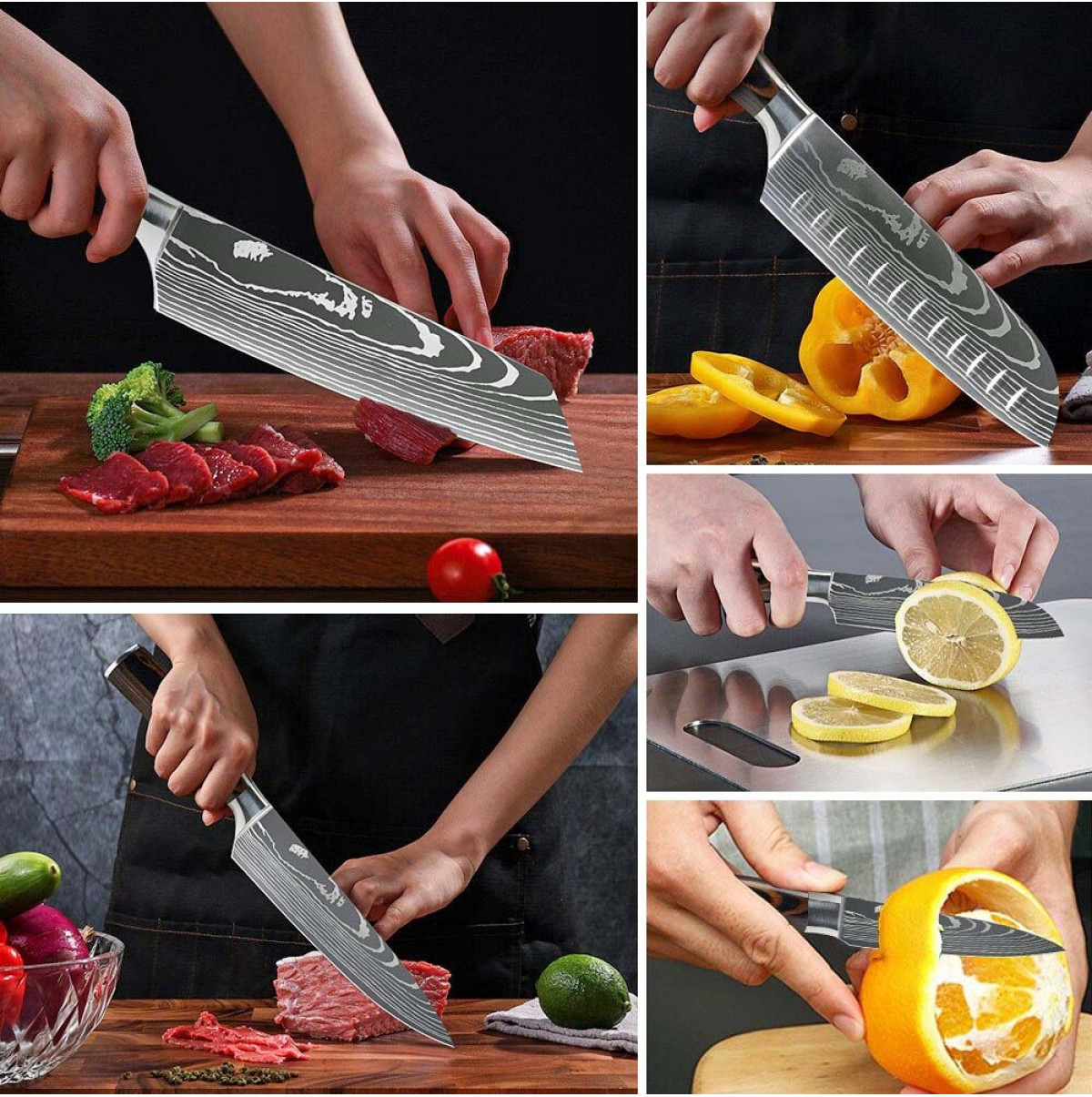 Pack of 10 kitchen knives