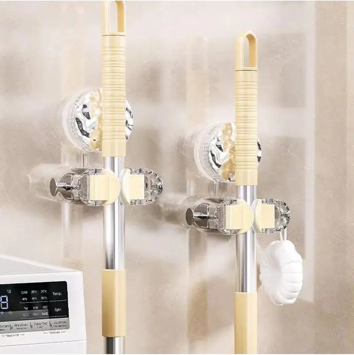 mop-shower wall hanging