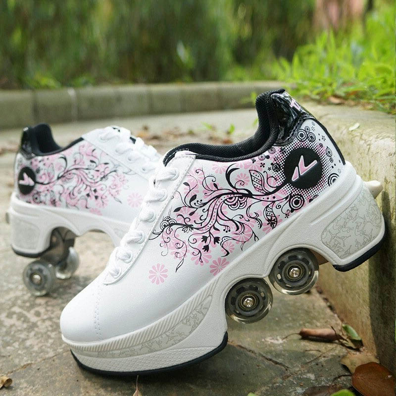 Chaussures à roulettes à Double rangée et à Double roue