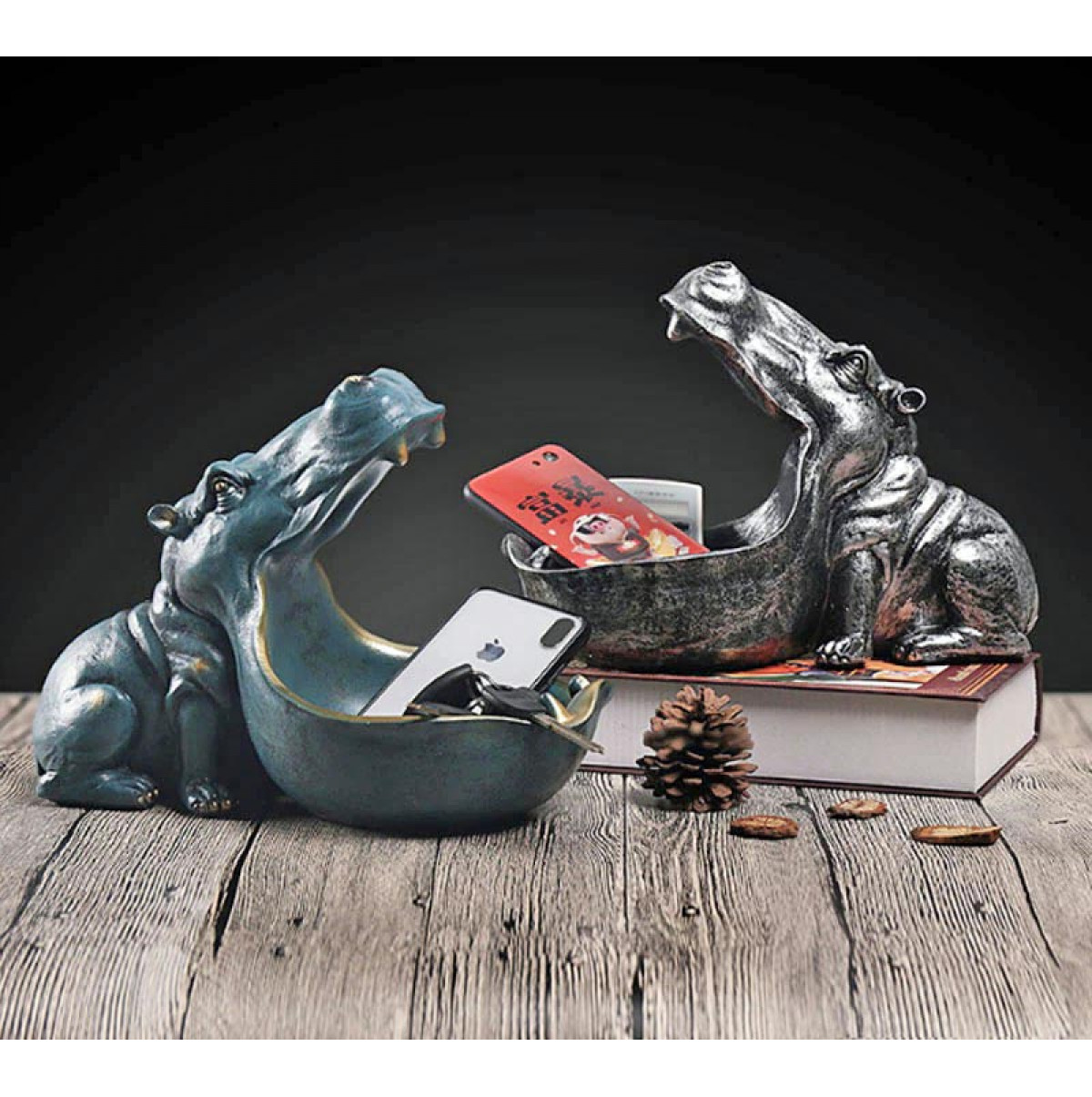 Statue d’hippopotame en résine