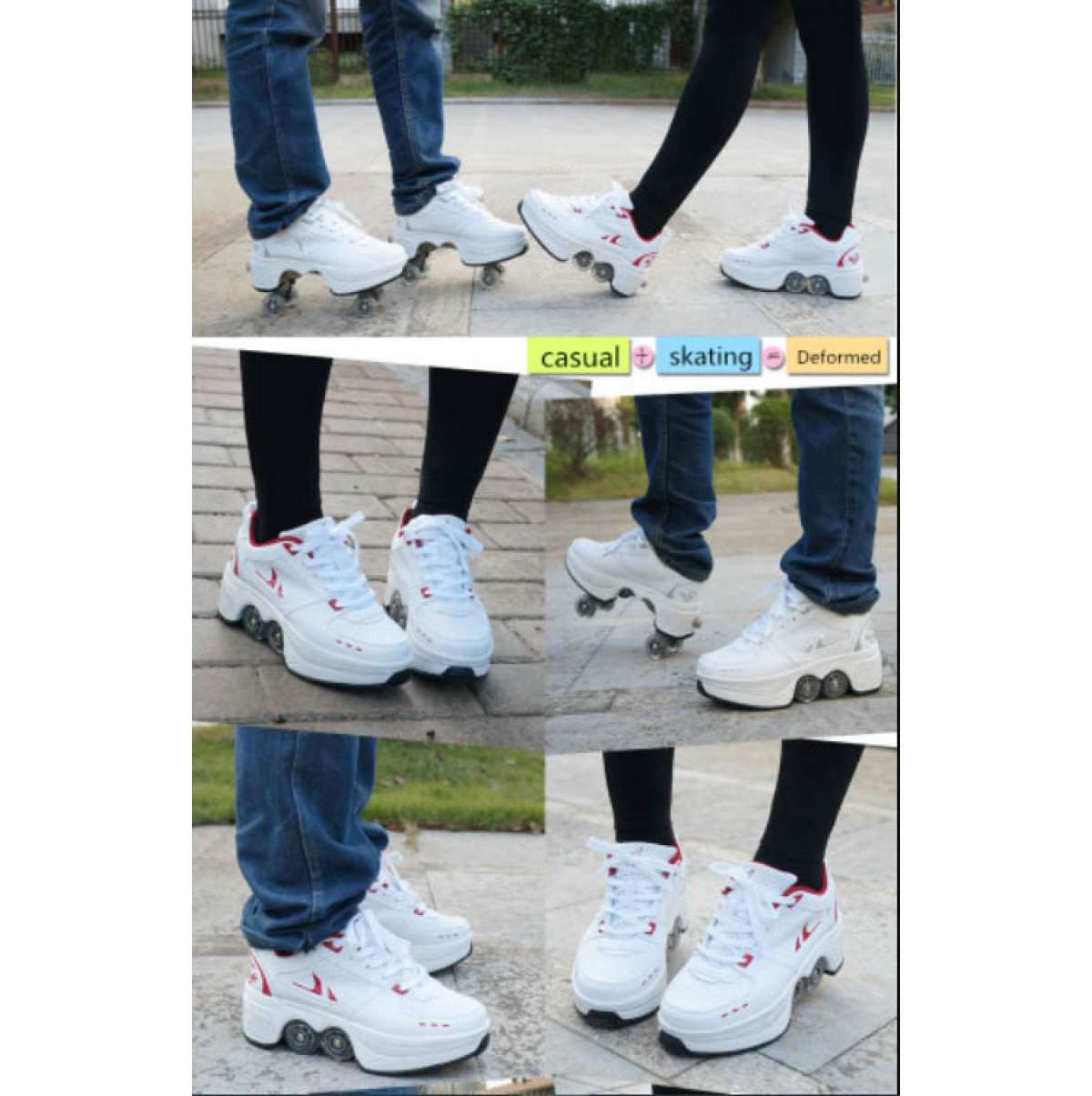 Chaussures à roulettes à Double rangée et à Double roue