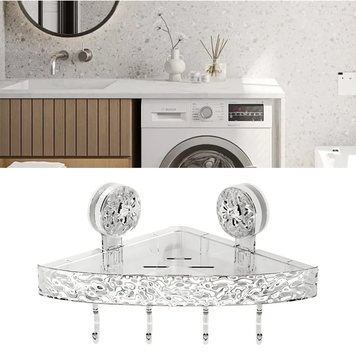 Androf Acrylic Transparent Shower Storage