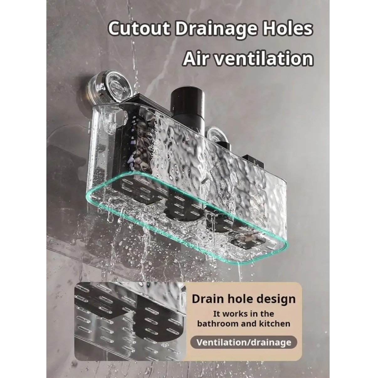 Androf Acrylic Transparent Shower Storage