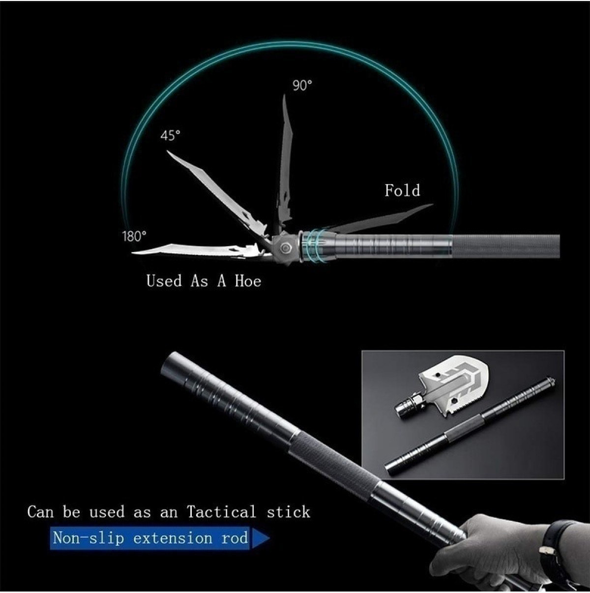 Androf 8 in 1 Folding Shovel