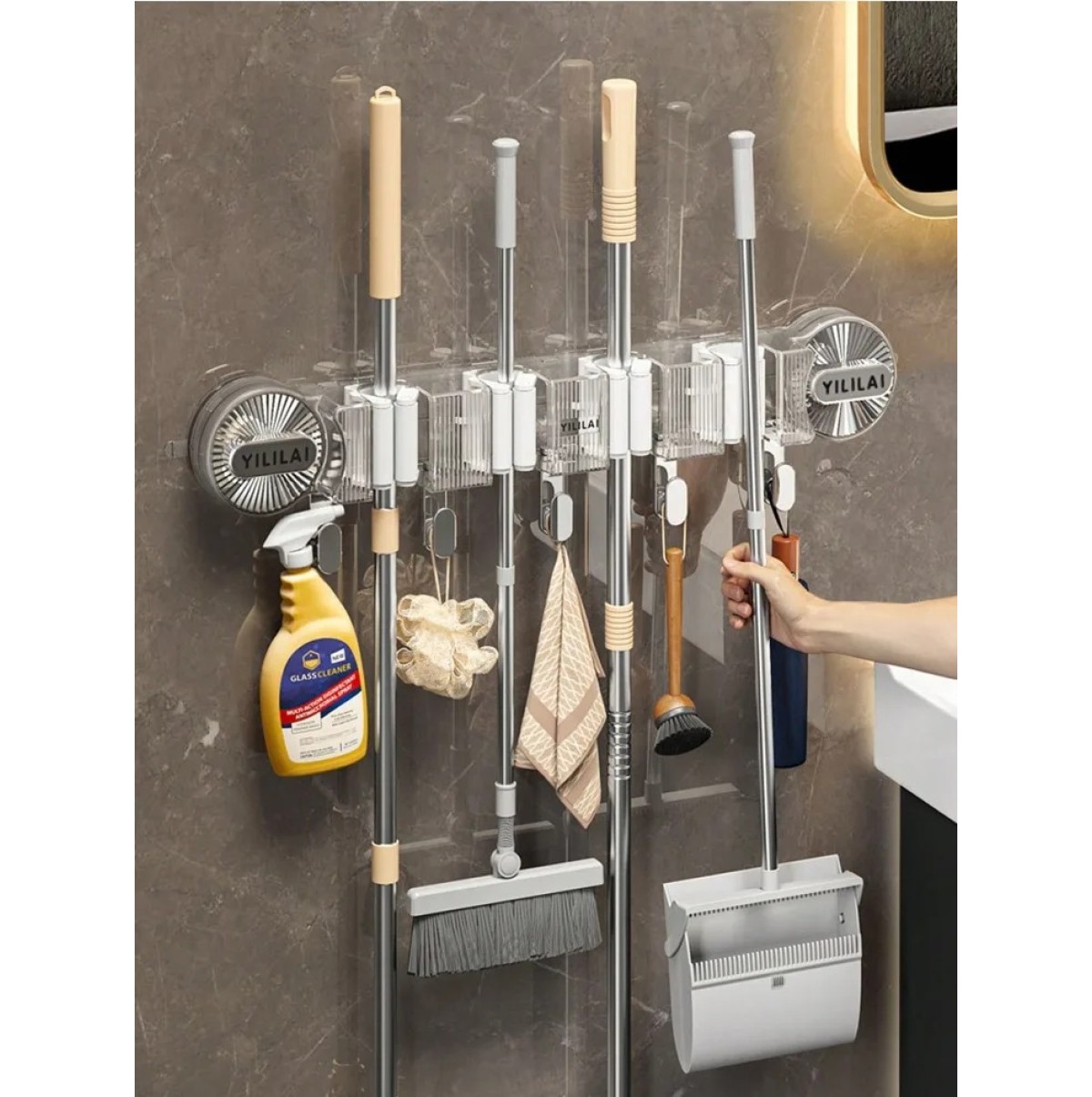 Self-Adhesive Mop and Broom Holder