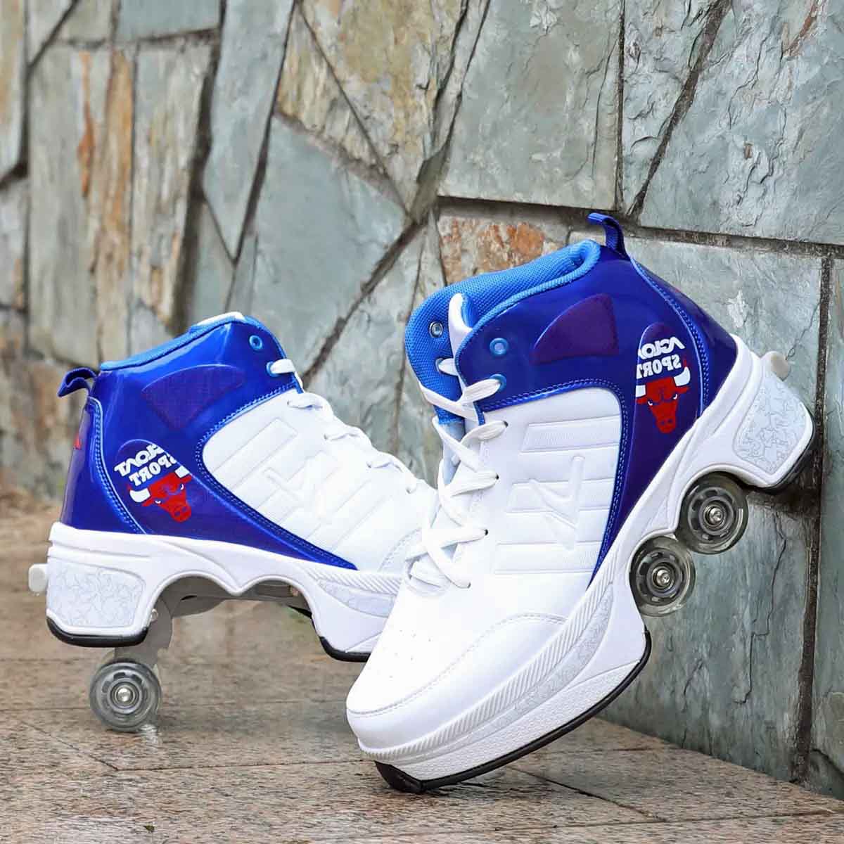 Chaussures à roulettes à Double rangée et à Double roue