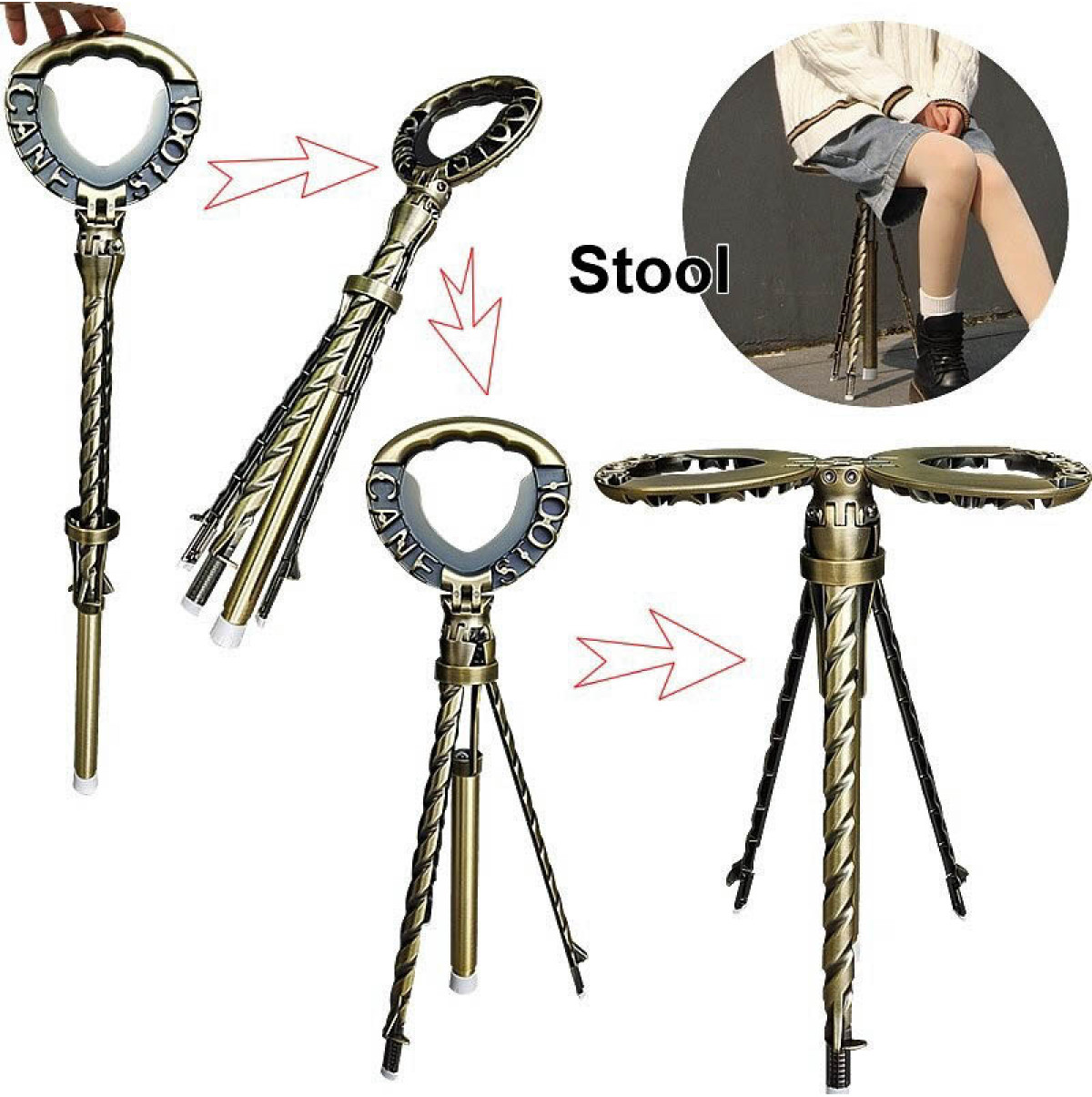 Androf Cane telescopic stool