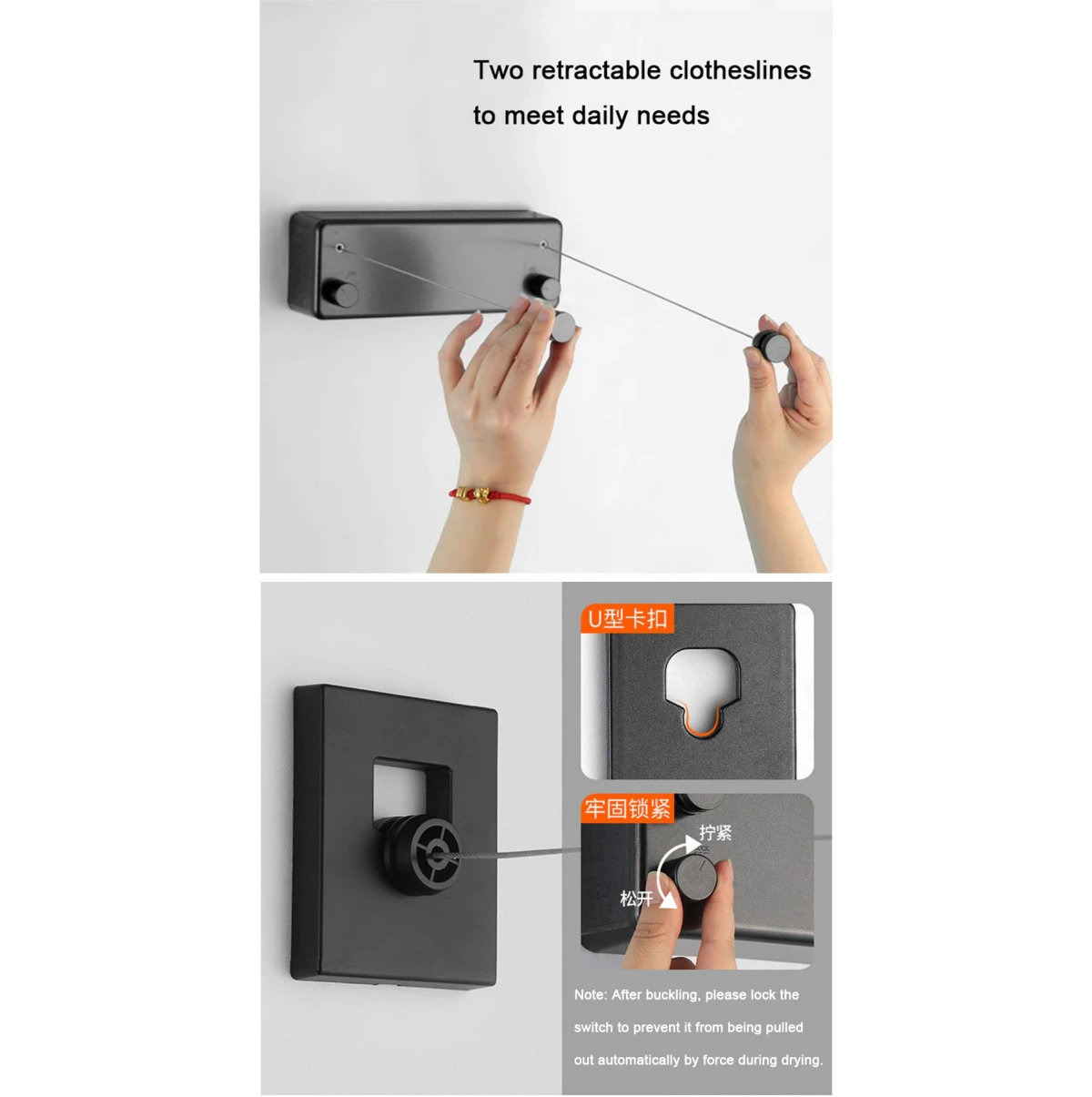 corde à linge rétractable