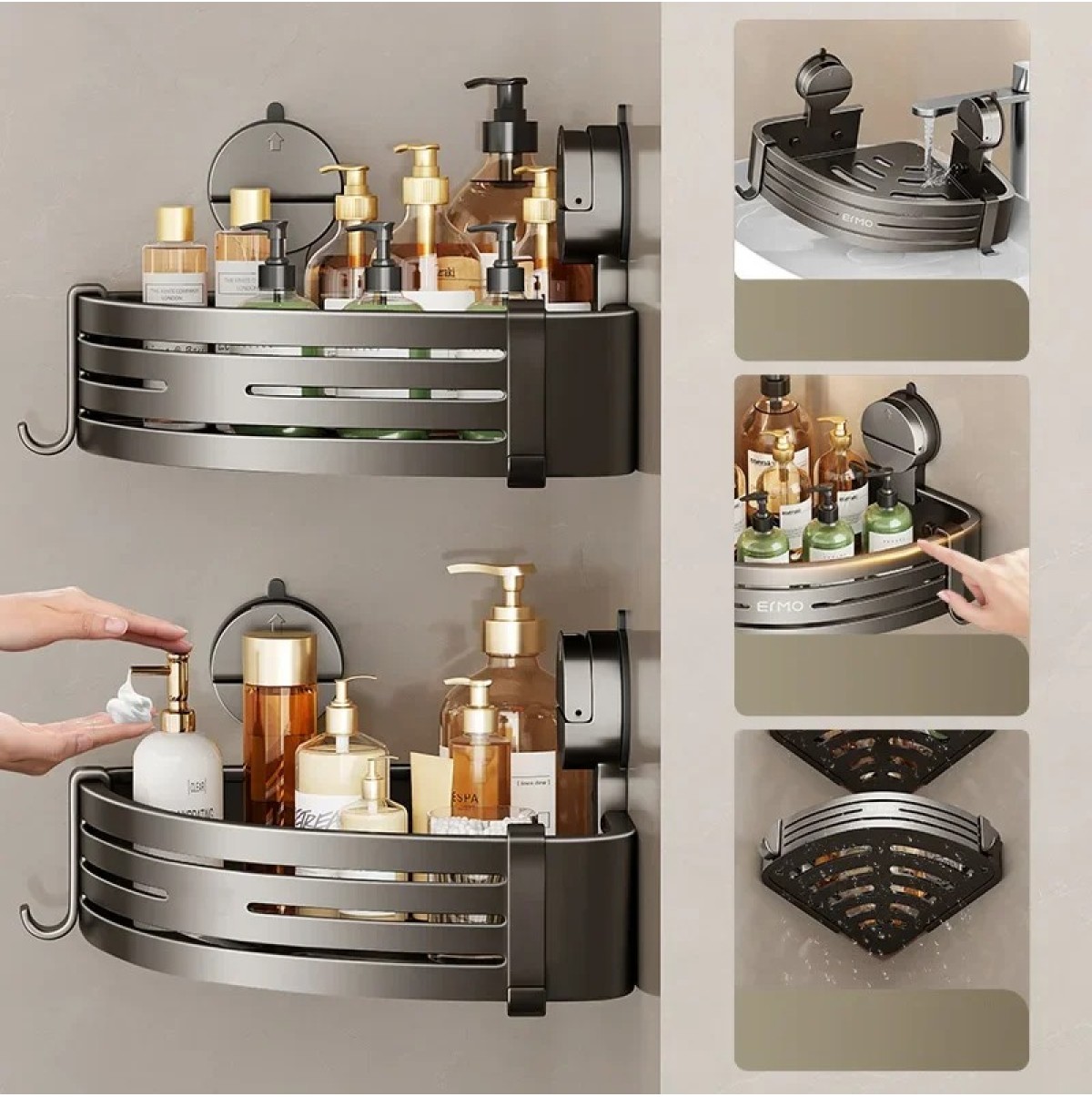 Space aluminum bathroom storage rack