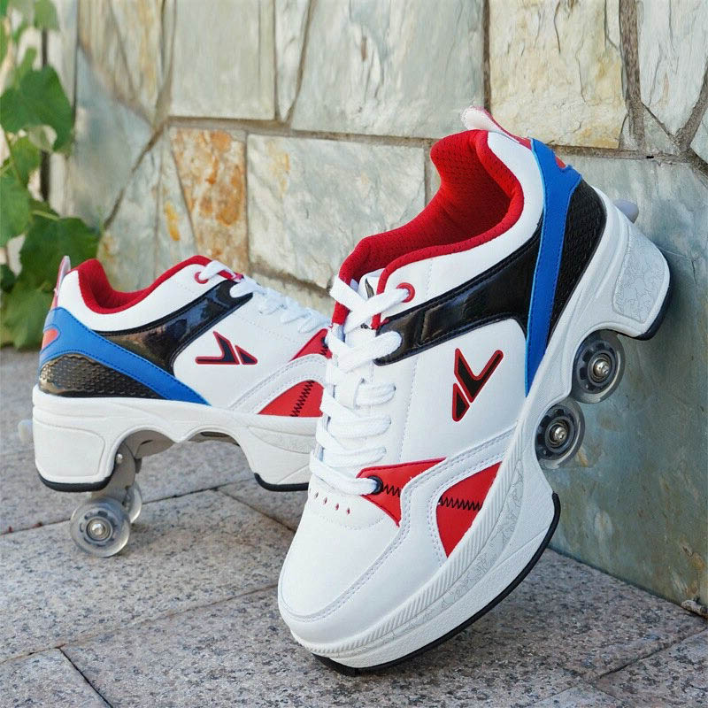 Chaussures à roulettes à Double rangée et à Double roue